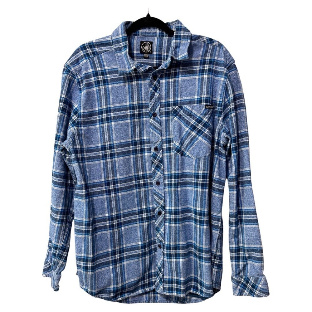 Body Glove blue plaid mens XL flannel shirt